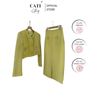 Set dạ tweed cati 2 màu a2261 chất vải cao cấp 2 lớp thanh lịch sang chảnh form chuẩn tôn dáng