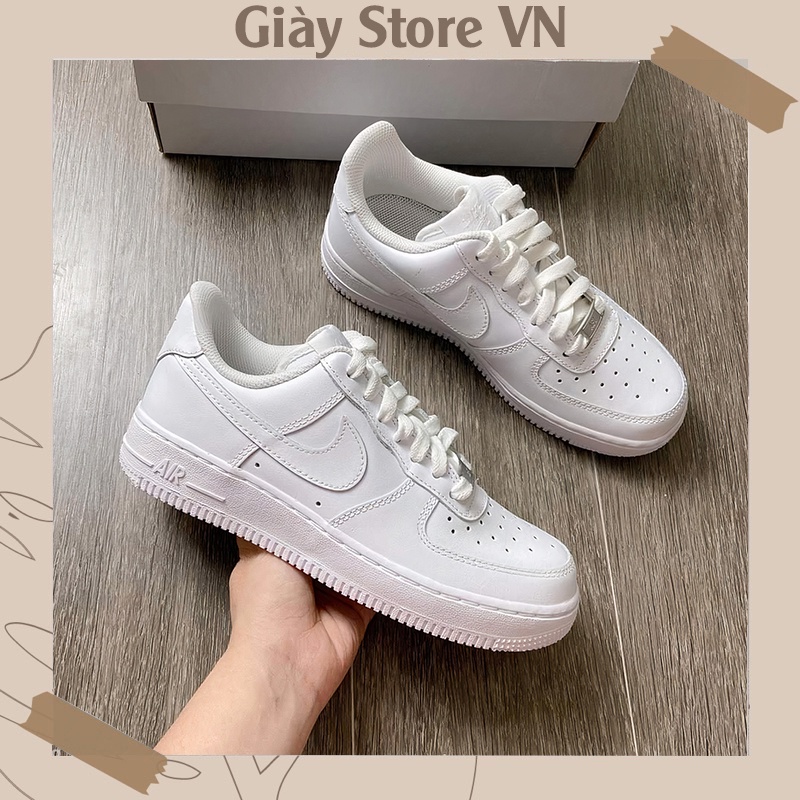 Giày Nike_Trắng AF1, Giày Air Force 1 Full Trắng Nam Nữ Hàng Đẹp Full Box