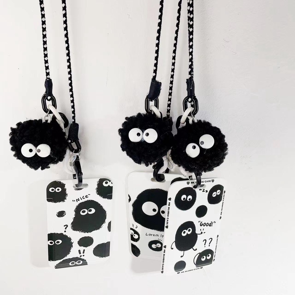 Dây Đeo Mắt Kính / Thẻ Xe Buýt Bằng Nilon Màu Đen Họa Tiết Hoạt Hình Đơn Giản Phong Cách Hàn Quốc