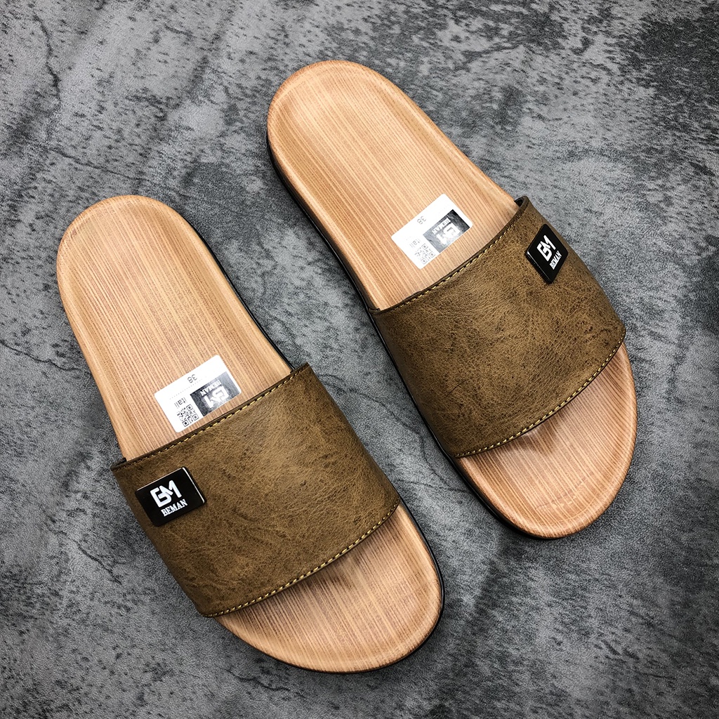 Dép nam quai ngang DBM1,dép da nam hàng thiết kế cao cấp,quai dép da xịn độ bền cao,đế êm và ôm chân