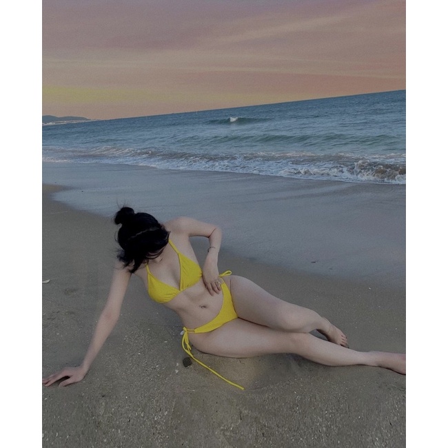 Bikini basic 2 mảnh màu vàng tươi siêu đẹp