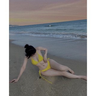 Bikini basic 2 mảnh màu vàng tươi siêu đẹp