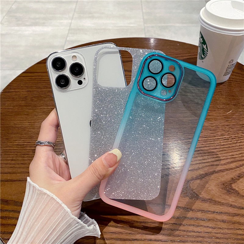 Ốp Điện Thoại iPhone 14 13 12 11 Pro max 14 plus case ốp lưng iphone 14 13 12 11 promax Silicon Trong Suốt Chống Sốc Màu gradient Lấp Lánh Sang Trọng Cho iP 14 13 12 11Pro Max 14 Plus