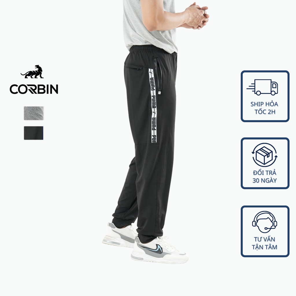 Quần jogger thể thao CORBIN - Quần nỉ nam thêu hình cao cấp