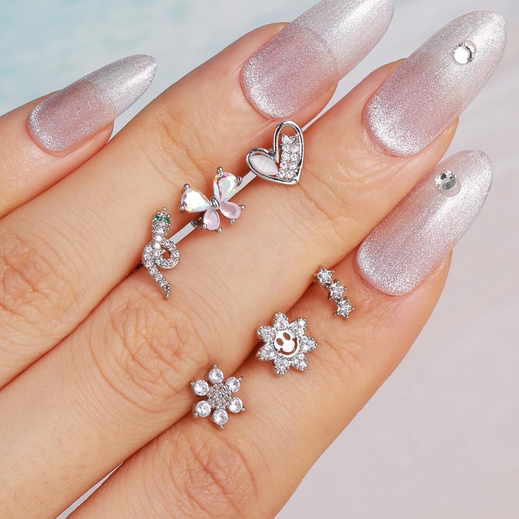 1 Bông Tai Bạc S925 Hình Nơ Đính Ngọc Trai Không Gây Dị Ứng