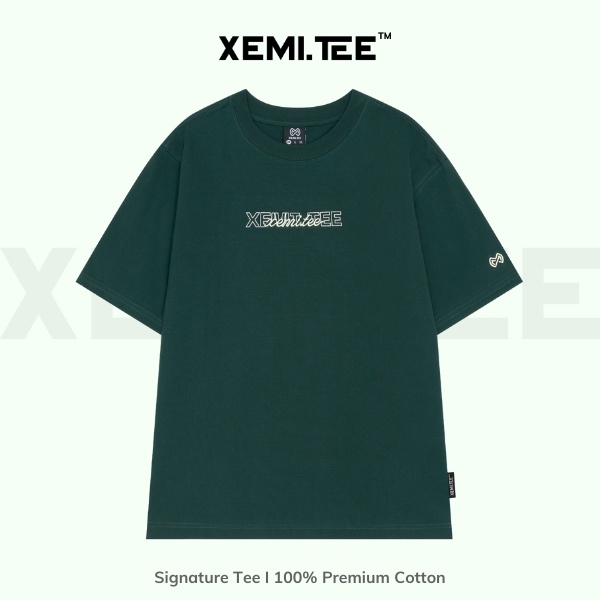 Áo thun local brand Xemi.tee form unisex dòng Signature Tee ver 1.0 giá rẻ màu xanh