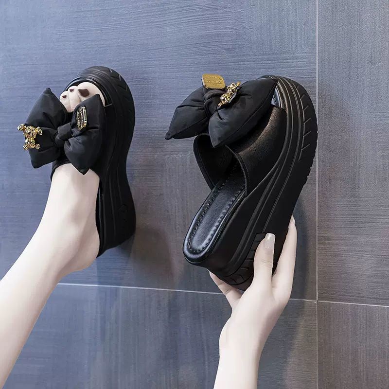 Dép Sandal Đế Xuồng Dày 10cm Tăng Chiều Cao Dành Cho Cô Dâu