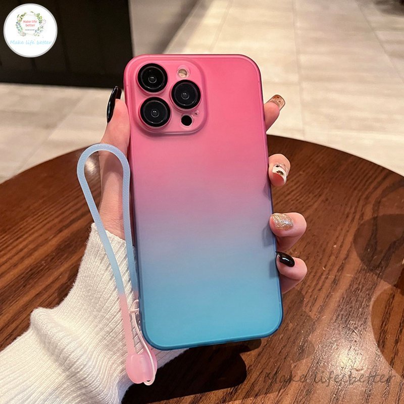 Ốp Điện Thoại PC Cứng Nhám Siêu Mỏng Có Dây Đeo Cho IPhone 14 Plus 13 12 11 Pro Max