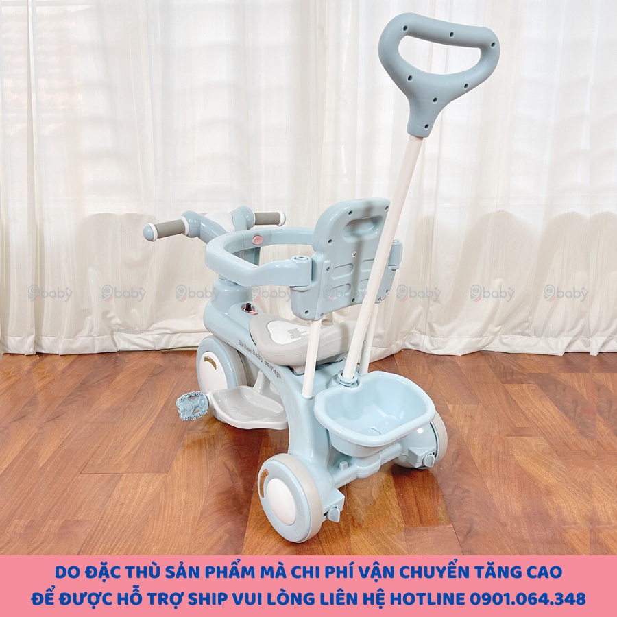 Xe đẩy kiêm xe chòi chân, xe đạp 3 bánh có khung bảo vệ an toàn cho bé 618