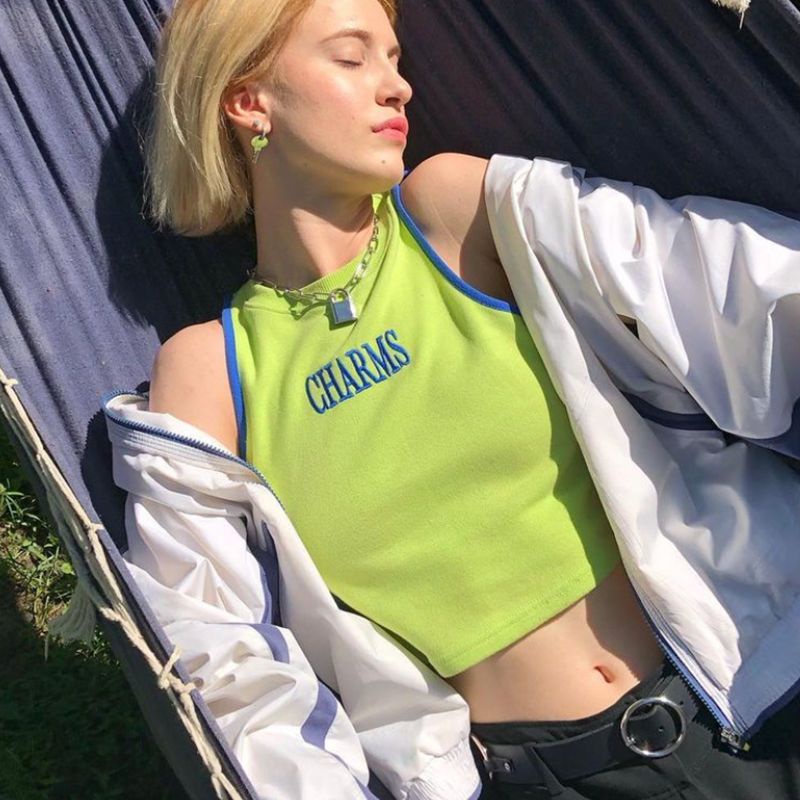 Áo polo Sát Nách Dáng Rộng Kiểu Vintage Thời Trang Mùa Hè Cho Nữ