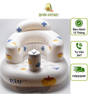 Ghế Hơi Tập Ngồi Cho Bé Bơm Hơi Tự Động Chống Ngã Cao Cấp - Ghế Ngồi Ăn Dặm Gấp Gọn Phong Cách Hàn Quốc