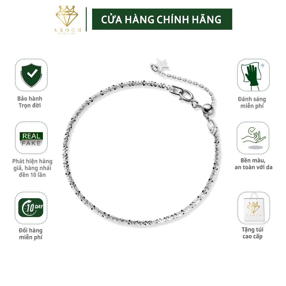 Vòng tay bạc nữ s925 kiểu chuỗi Gypsophila thả ngôi sao S3878 - AROCH Jewelry