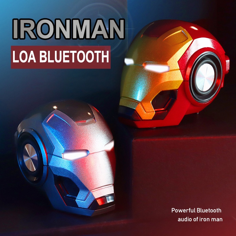 Loa Bluetooth người sắt， Phiên Bản Âm Chuẩn Bass Mạnh Có Đèn LED，Iron man Bluetooth loa không dây，hỗ trợ usb thẻ nhớ