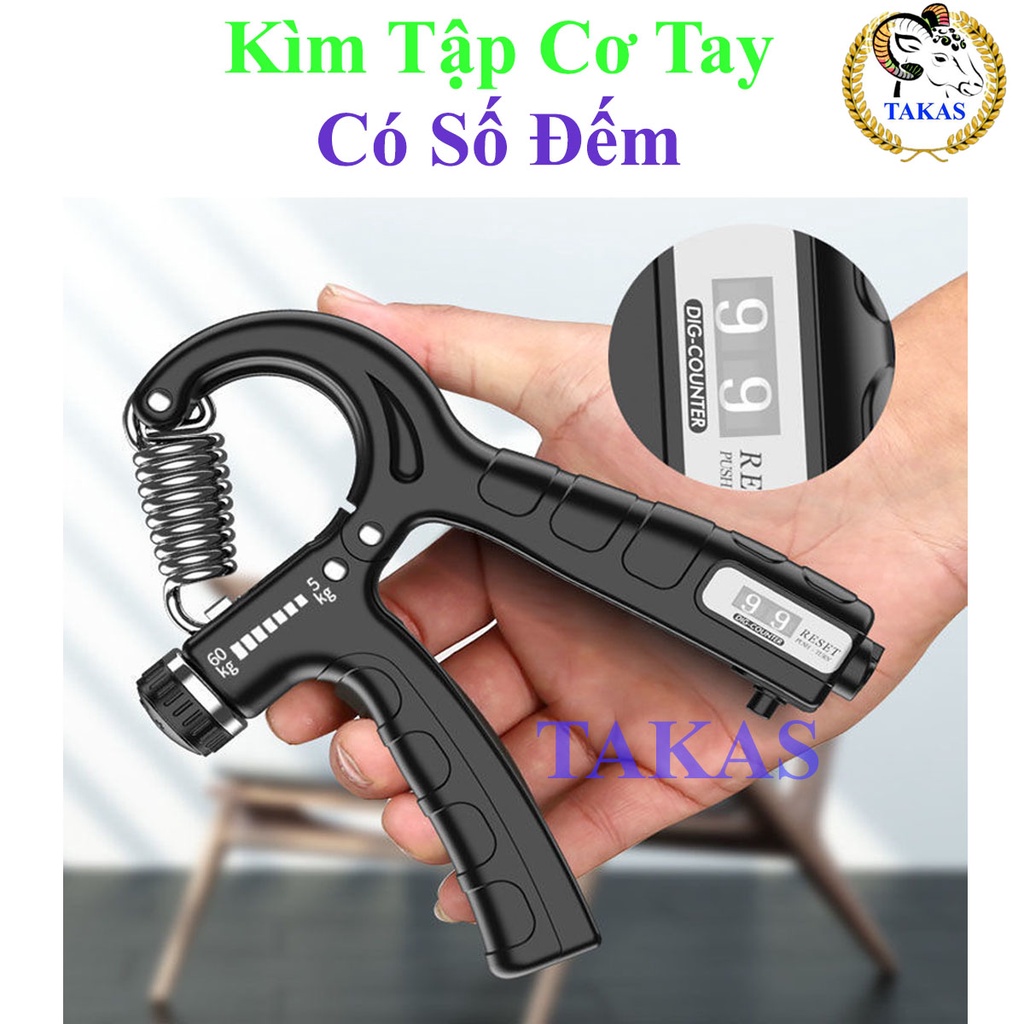 Kìm Bóp Tay, Kìm Tập Cơ Tay, Dụng Cụ Tập Gym Tại Nhà Điều Chỉnh Lực Có Đếm thông minh 5-60kg