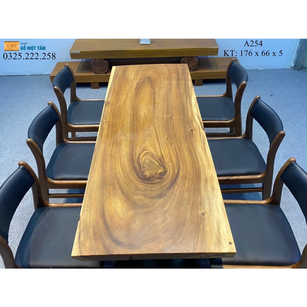 Bàn Cafe Gỗ Me Tây, Bàn Sân Vườn Gỗ Me Tây Dài 1,76m Rộng 66cm Dày 5cm