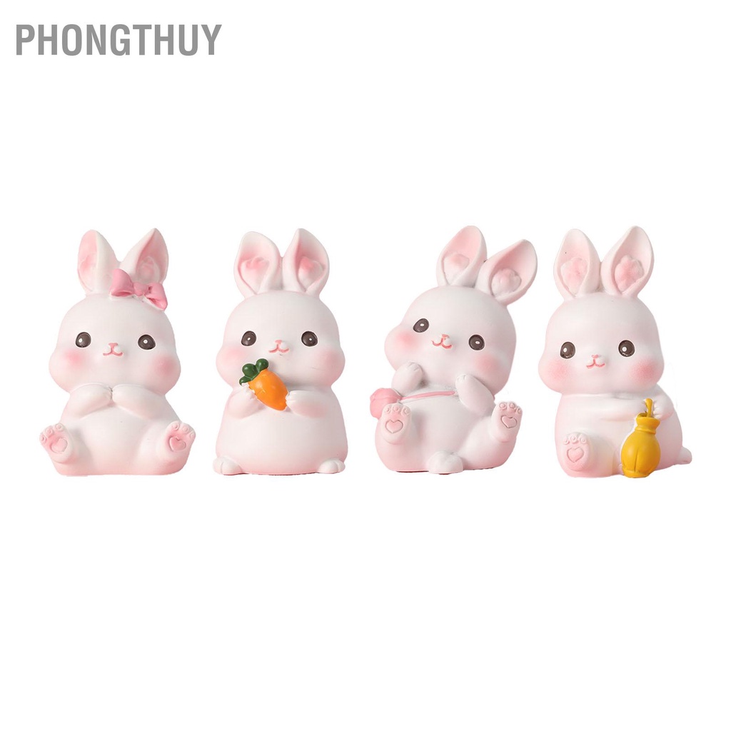 PhongThuy Thỏ Vật Trang Trí Thú Cưng Động Hình Nhựa Nhà Cửa Cho Phòng Ngủ Xe