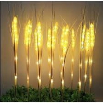 Bộ 10 bông lúa điện màu nắng ấm không chói mắt trang trí ban thờ phòng khách ban thần tài tiểu cảnh tặng kèm phích cắm