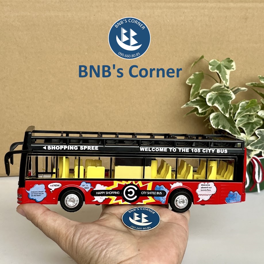 Mô hình xe buýt 2 tầng tỉ lệ 1:32 bằng hợp kim