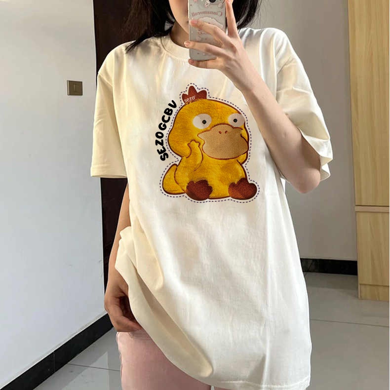 Áo thun SELVZE tay ngắn dáng rộng chất liệu cotton cao cấp thời trang dành cho nữ