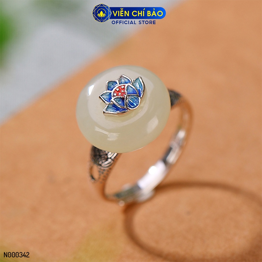 Nhẫn bạc nữ  hoa sen đá chất liệu bạc 925 thời trang phụ kiện trang sức Viễn Chí Bảo N000342