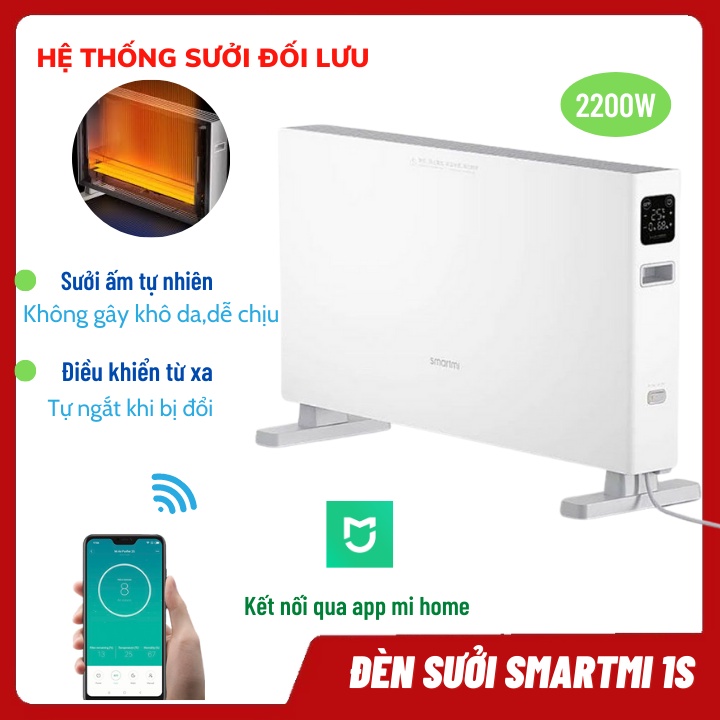 Máy Sưởi Ấm Phòng Smartmi 1S 2200W - Bản Quốc Tế Kết Nối Qua App Mihome Màn Hình Led Cảm Ứng Nhiệt Độ
