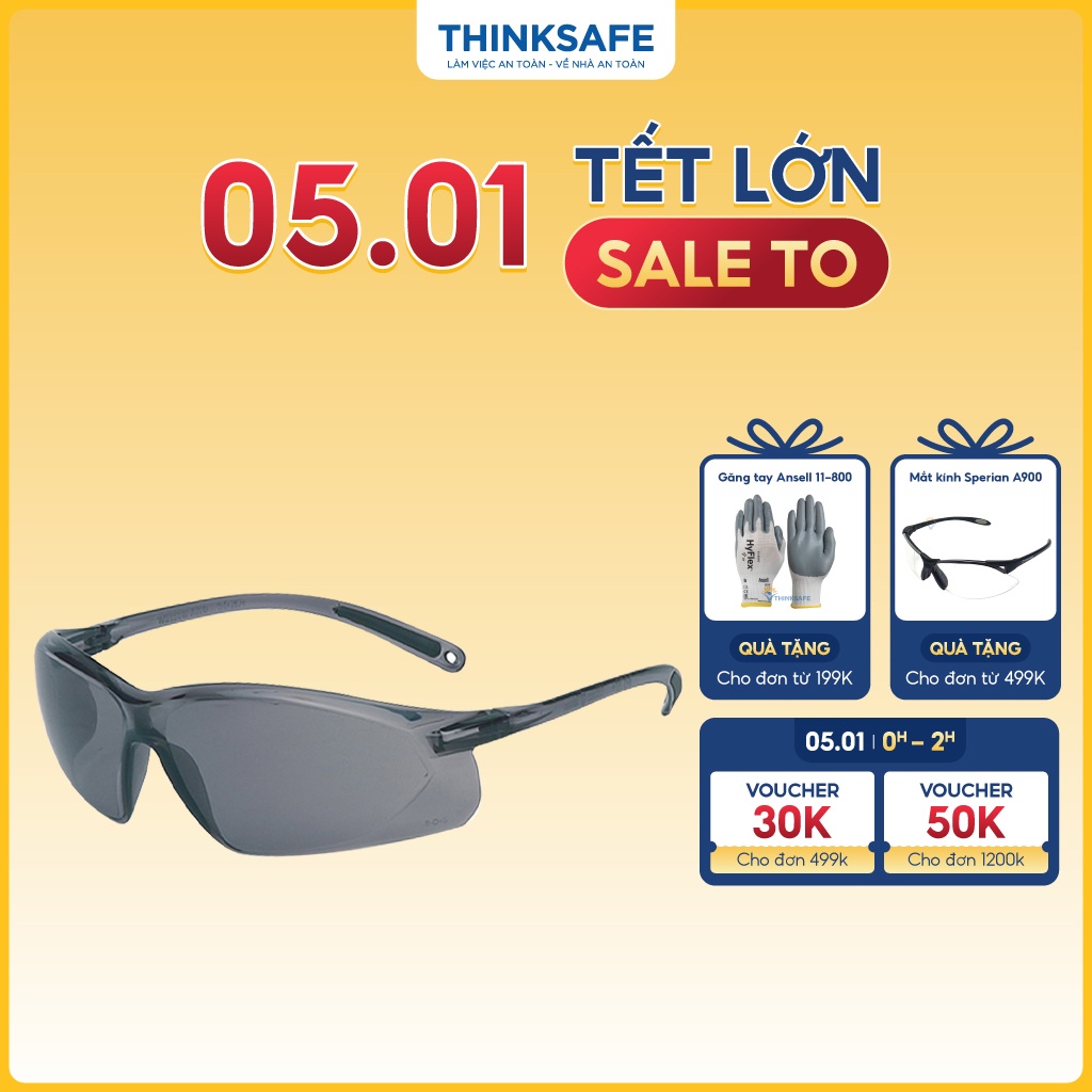 Kính bảo hộ Honeywell Thinksafe, kiếng đen bảo vệ mắt chống bụi đi đường, chống tia uv,đa năng, dùng trong lao động A700