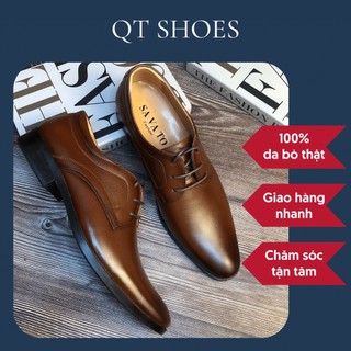 Giày Tây Nam cao Cấp Da Thật 100% Nâu Đen Da Trơn Giày Da Đẹp Thiết Kế Tinh Tế Hiện Đại Thời Trang