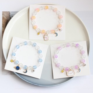 Vòng tay may mắn xỏ hạt pha lê mix hoạt hình đáng yêu dành cho nữ -vt09
