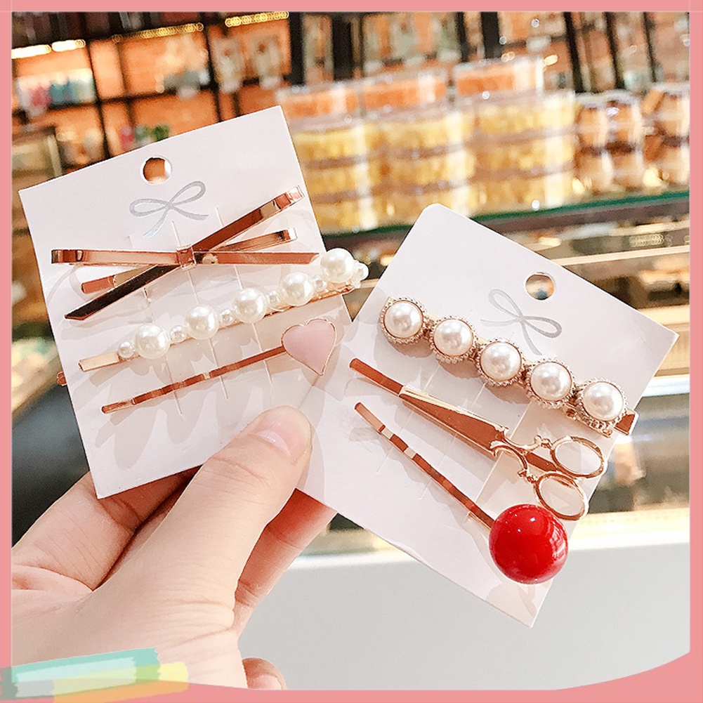 Phụ kiện gài tóc kiểu ngọc trai giả sáng lấp lánh thời trang cho nữ