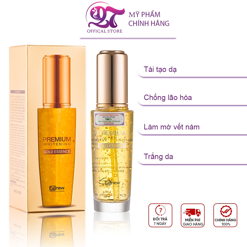 (Hàng chính hãng) Serum vàng cao cấp 24k - Benew Premium Whitening Gold Essence 50ml