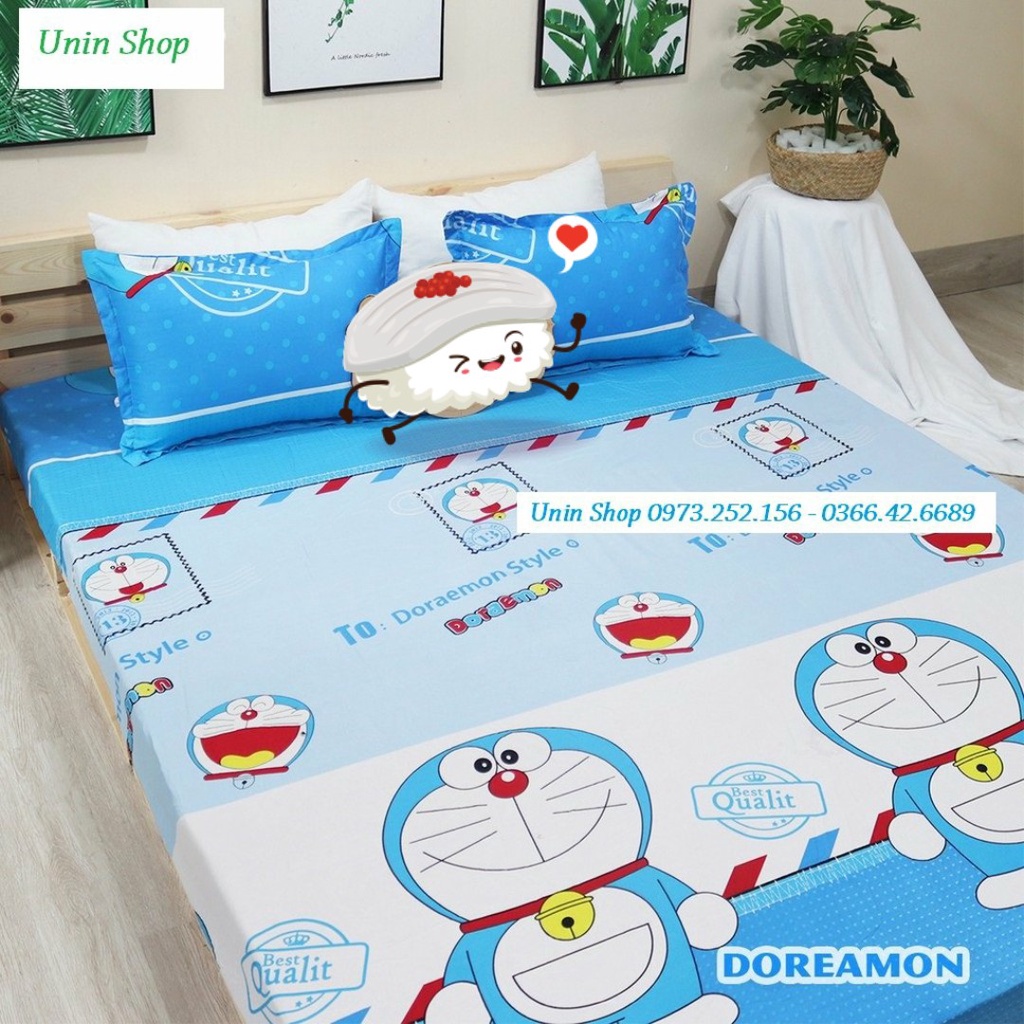 (Thanh lý)  Drap bo chun Cotton poly (có kèm áo gối) được chọn mẫu - Ga gối loại đẹp mẫu Hươu sao