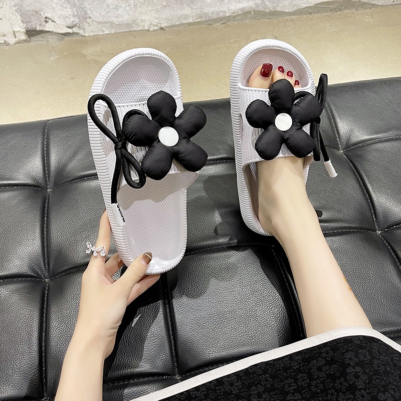 Dép Sandal Đế Bằng Mềm Mại Chống Trượt Trọng Lượng Nhẹ Họa Tiết Hoa Cầu Vồng Xinh Xắn