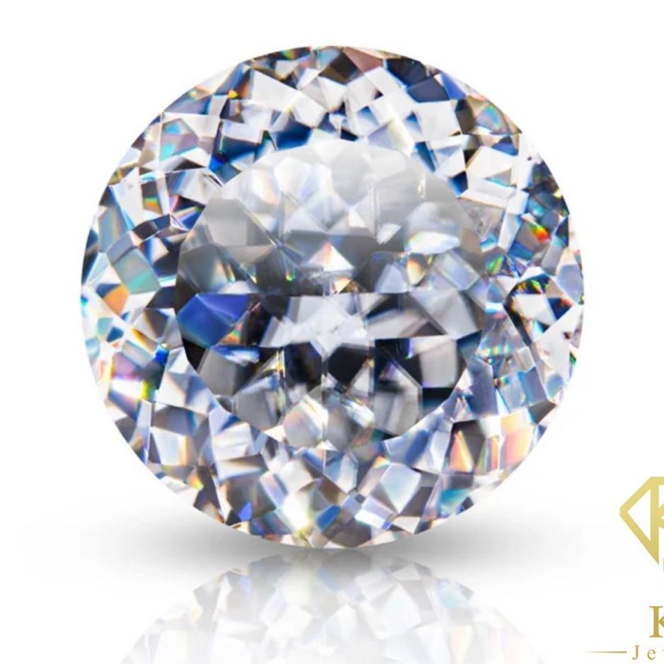 Khuyên Tai Xi Kim Vuông Viền Tấm Đá Moissanite KHJEM07 - Chốt Vặn