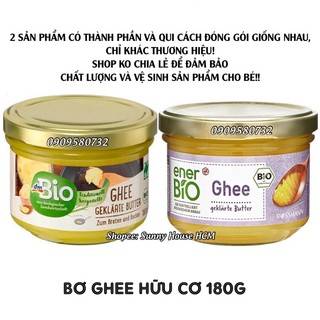 Bơ ghee hữu cơ Ener Bio và DM Bio Đức 180g