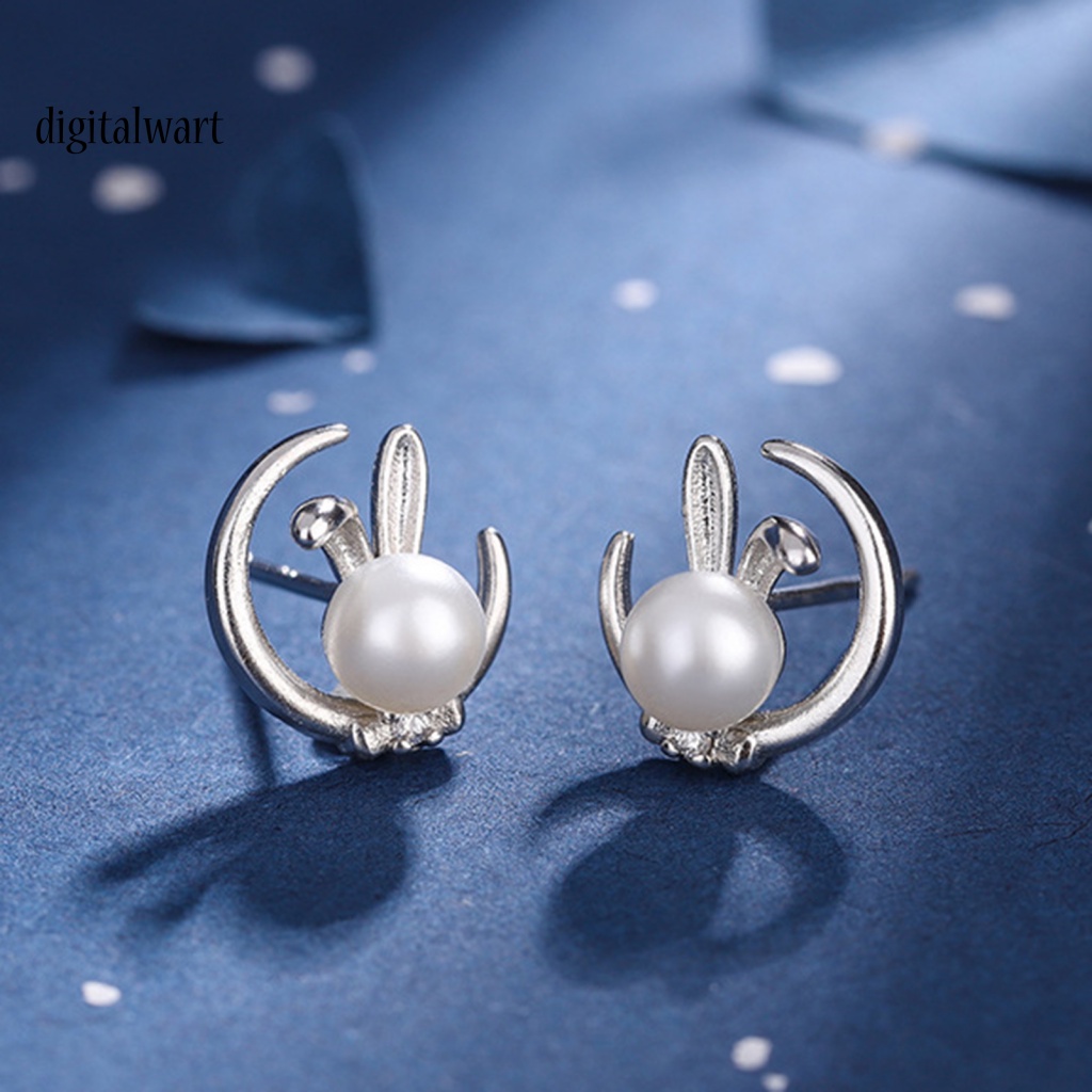 Kỹ Thuật Số| 1 Đôi Bông Tai Xỏ Lỗ Hình Học Trang Trí Hình Thỏ Tối Giản Dành Cho Nữ