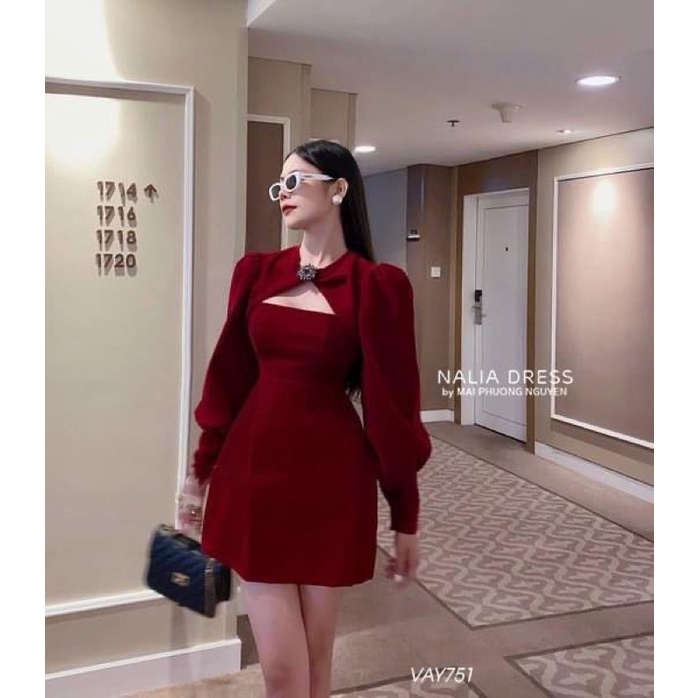 🧧 ĐẦM MHUNG TAY DÀI CÁCH ĐIỆU KHOÉT NGỰC 60-90kg 🧧 BIGSIZE RIN HEO