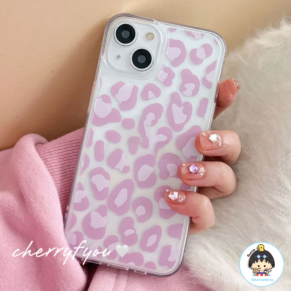 Ốp Điện Thoại TPU Trong Suốt Họa Tiết Báo Hồng Cho IPhone 14 11 13 12 Pro Max