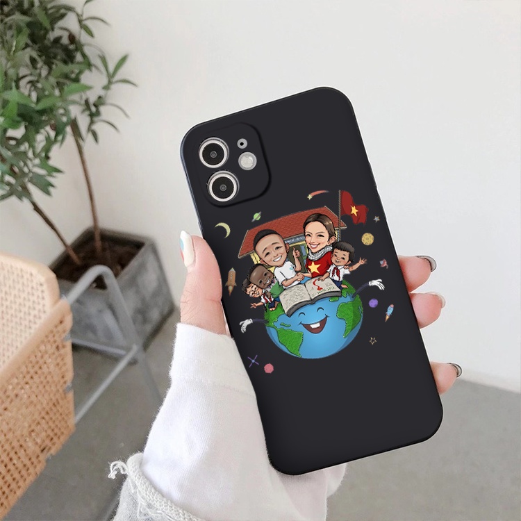 Ốp iphone cạnh vuông QL vlog Điểm Trường Yêu Thương BVC cho 6/6splus/7/7plus/8/8plus/x/xr/xs/11/12/13/14/pro/max/plu