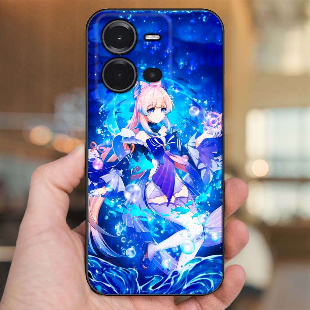 Ốp lưng Vivo V25 5G viền đen in hình Sangonomiya Kokomi Genshin Impact