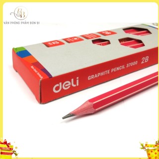 [XẢ KHO] Bút chì 2B Deli 37000/C011- 1 hộp 12 cây, bút chì luyện chữ, chì tốt, đồ dùng học tập