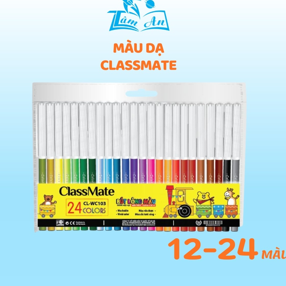 Bút dạ màu CLASSMATE chất liệu cao cấp, an toàn cho bé tập tô - Nhà sách Tâm An