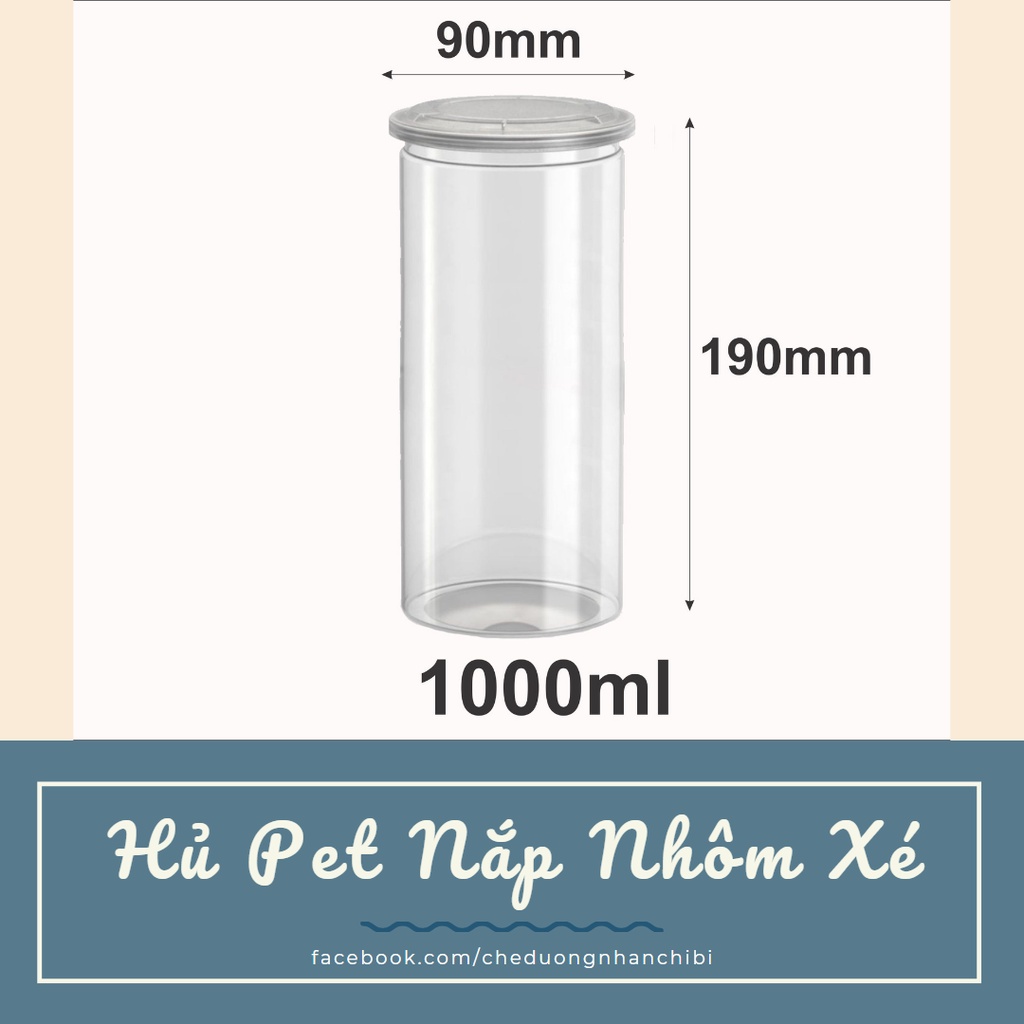 HŨ NHỰA PET NẮP NHÔM XÉ 500ml (Lưu Y: Hủ dùng với máy viền mí lon)