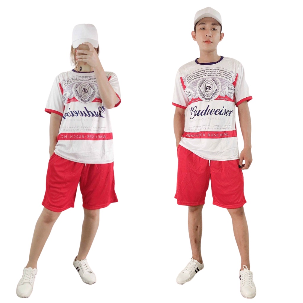 Bộ nam nữ mặc nhà , Bộ thể thao UNISEX  AB đỏ chất thun lạnh cao cấp co giãn 4c SL