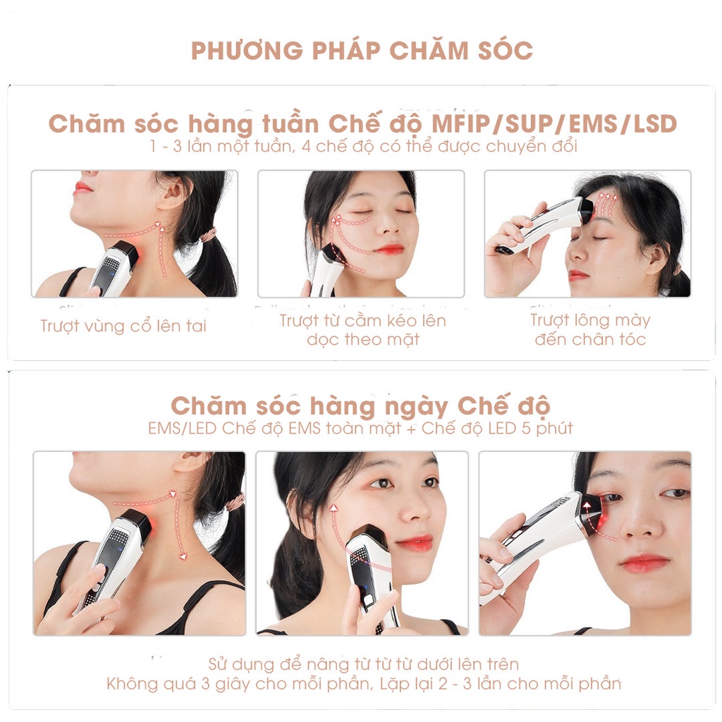 Máy đẩy tinh chất nâng cơ mặt Lokikin trẻ hóa tái tạo da,chăm sóc làn da,massage mặt giảm nếp nhăn bằng công nghệ ion