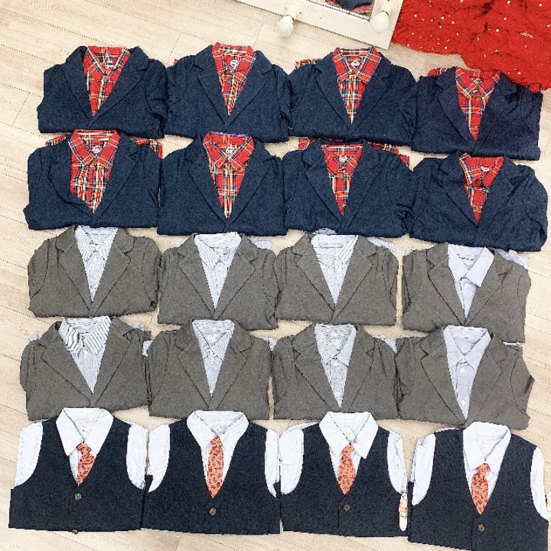 Sét Áo vest và áo sơ mi bé trai 4 đến 14 tuổi