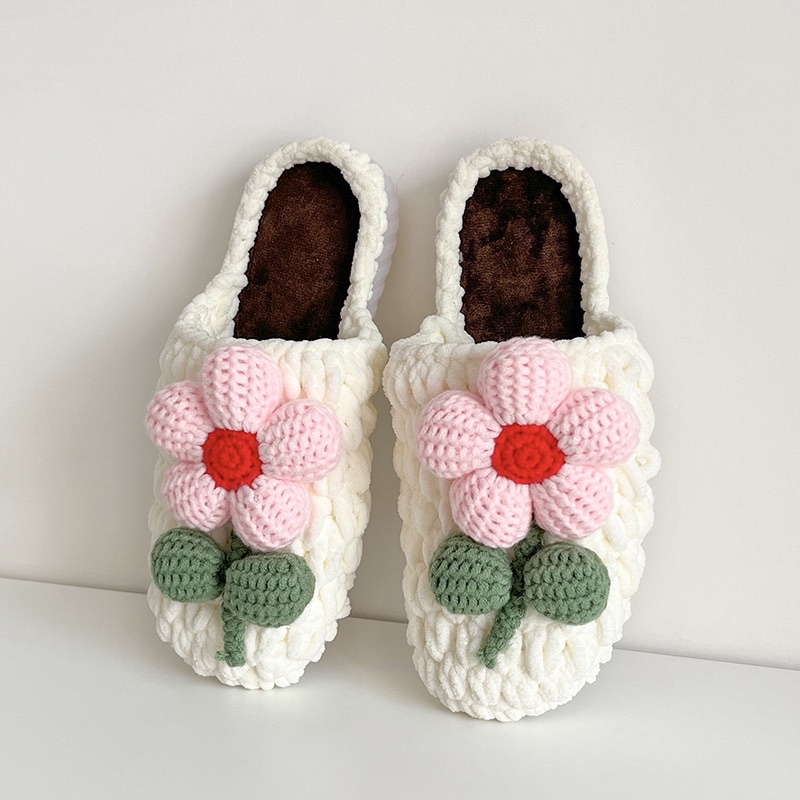 Đế dép bông, đế dép móc len handmade
