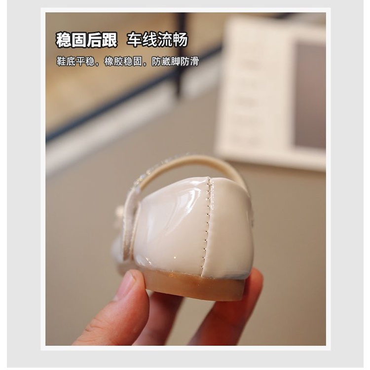 Giày Búp Bê Da Đế Mềm Đính Nơ Phong Cách Hàn Quốc Cho Bé Gái