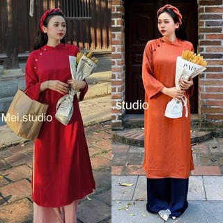 SET ÁO DÀI LỤA TRƠN KÈM QUẦN ỐNG RỘNG (KÈM VIDEO HÌNH THẬT)