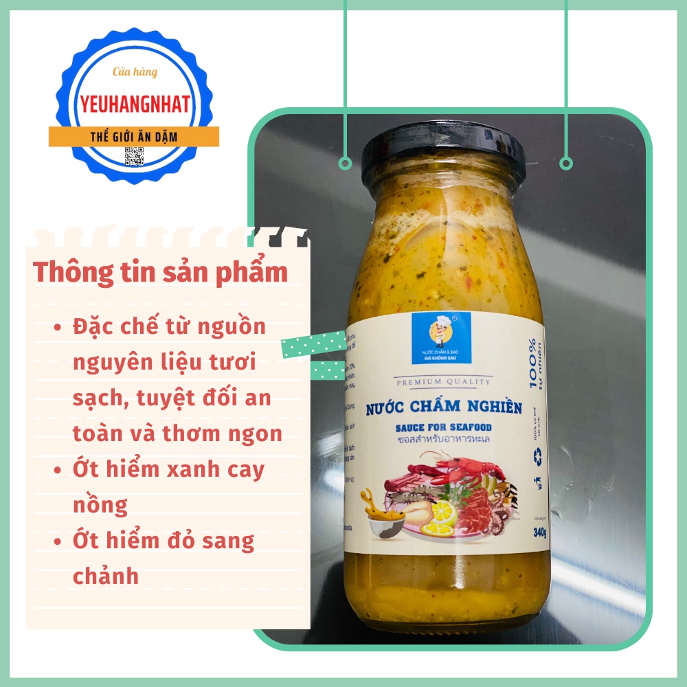 Nước chấm Hải sản và Nước chấm đồ Nướng, ăn lẩu kiểu Thái chai 340ml - NƯỚC CHẤM NGHIỀN