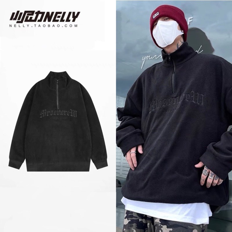 Áo Nỉ Cổ Đứng Nelly Dáng Rộng Thời Trang Unisex Cho Nam Và Nữ 1721281